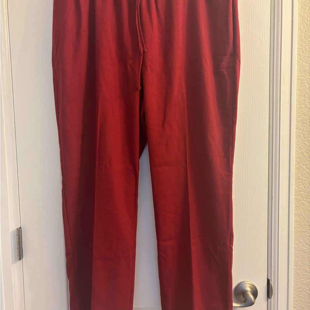 Banana Republic Red Trousers with elastic waist/pockets.